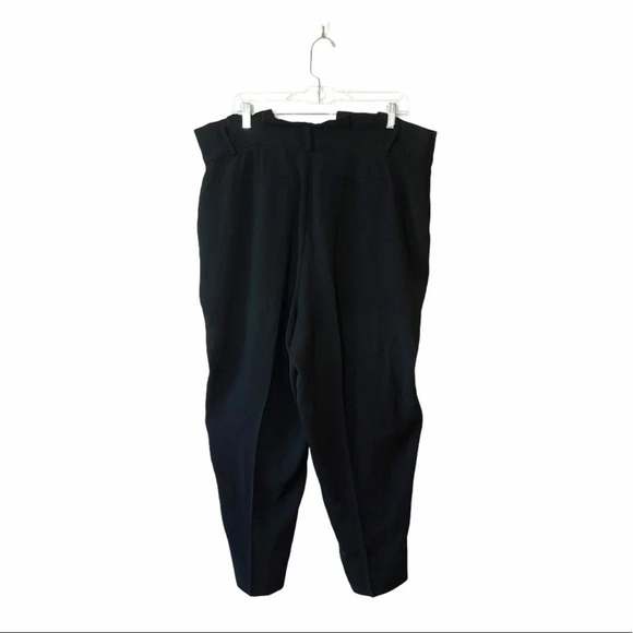Eloquii Black Ruffle Paperbag High Rise Wide Leg Crop Ankle Pants 14 Women’s - Picture 8 of 15